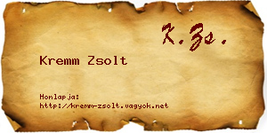 Kremm Zsolt névjegykártya